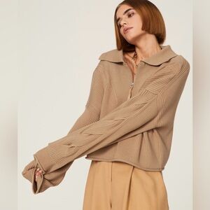 Brett Polo - Jonathon Simkhai Twisted cable knit sleeves